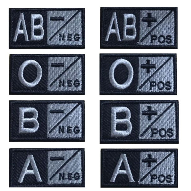Rucksack Military Style - 3d Blood Type Embroidered Cloth Patch