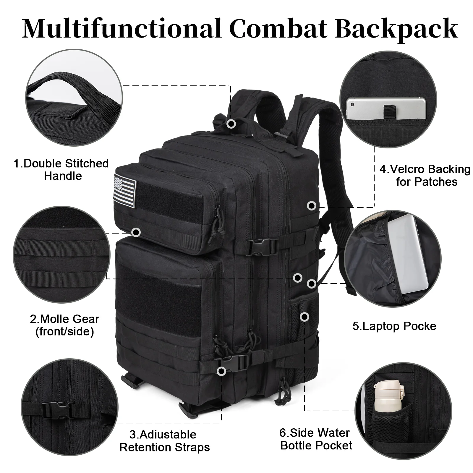 60L Army Military Tactical Bac - Rucksack Military Style recension och pris