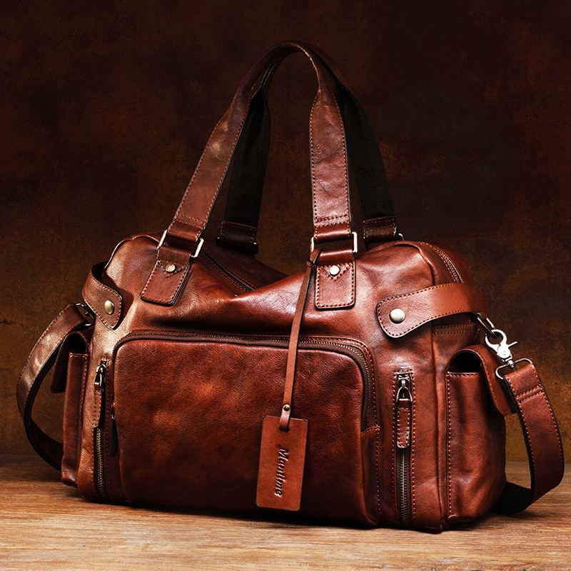Vintage vegetable tanned leath - Canvas Backpack Casual recension och pris
