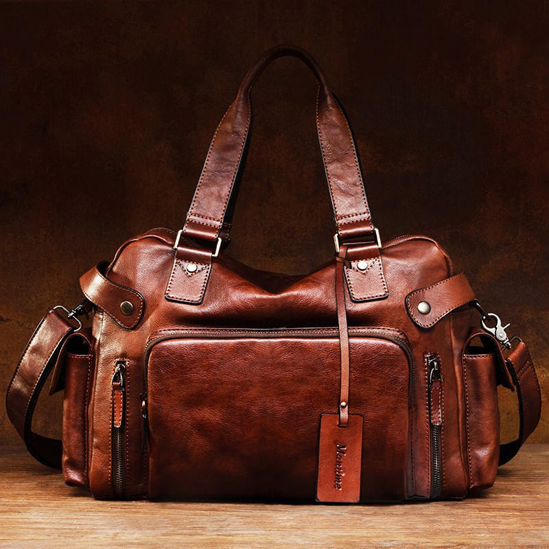 Vintage vegetable tanned leath - Canvas Backpack Casual recension och pris