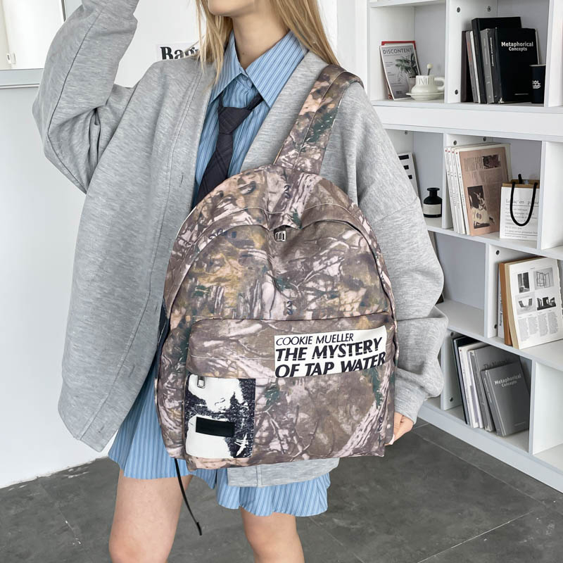 Unisex Retro Camouflage Patter - Canvas Backpack Casual recension och pris