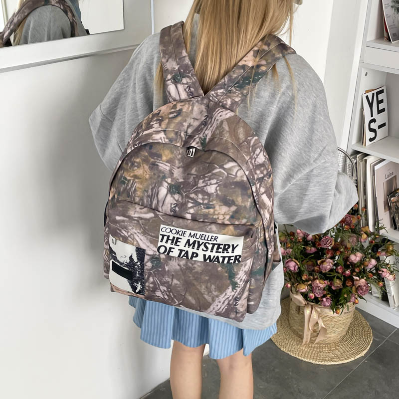 Unisex Retro Camouflage Patter - Canvas Backpack Casual recension och pris
