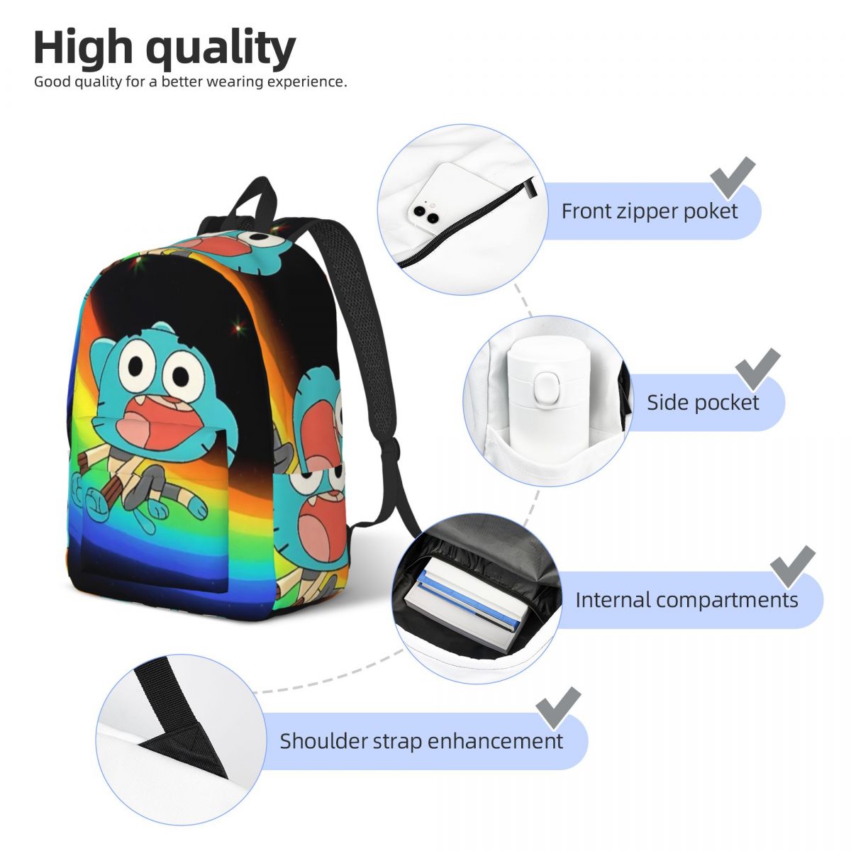 The Amazing World Of Gum Ball  - School Backpack Teen recension och pris